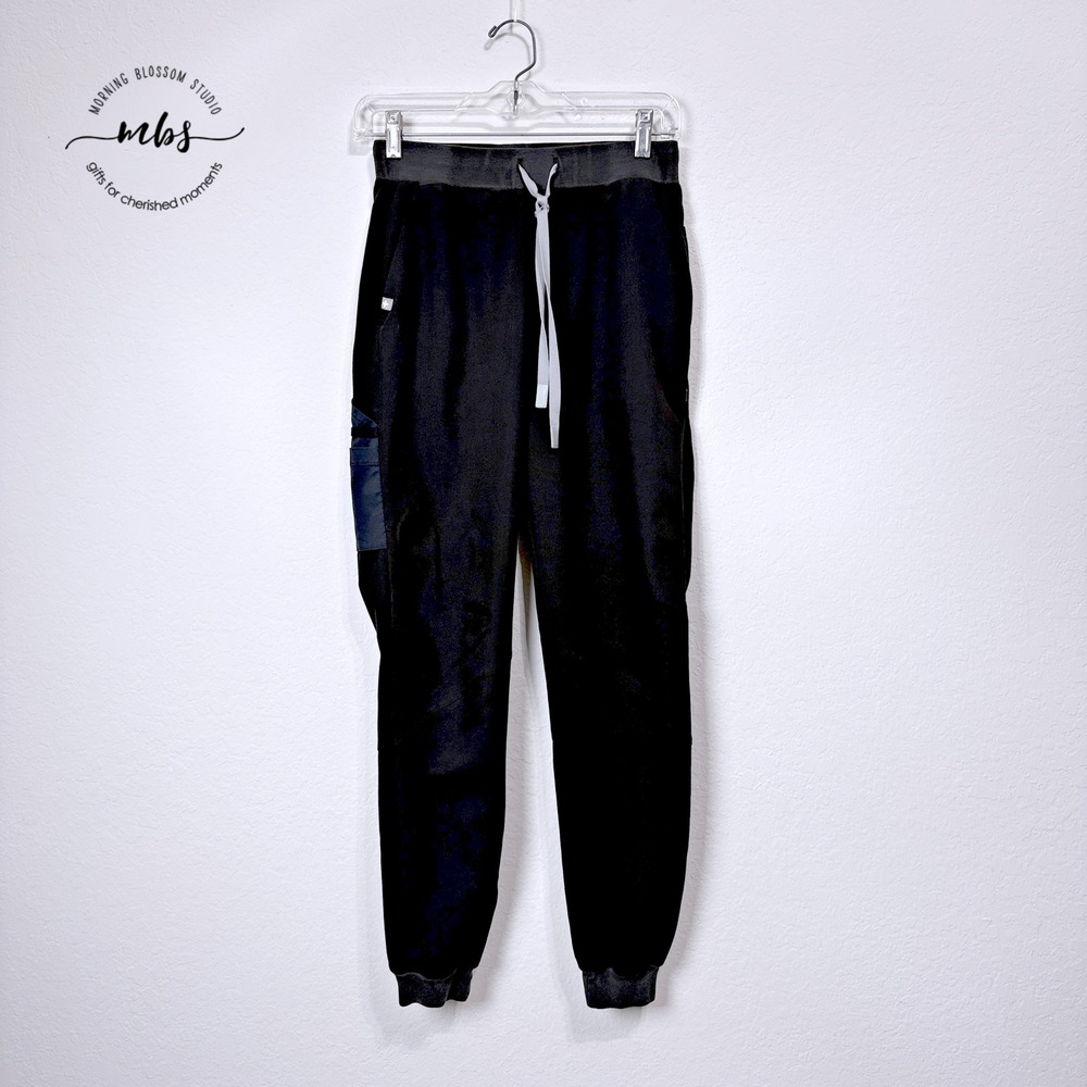 FIGS Livingston‎ Scrub Straight Leg  Pants Black Women XS
